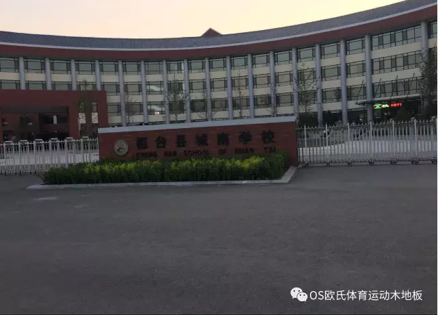 淄博市桓臺縣城南學(xué)校體育館木地板案例圖1