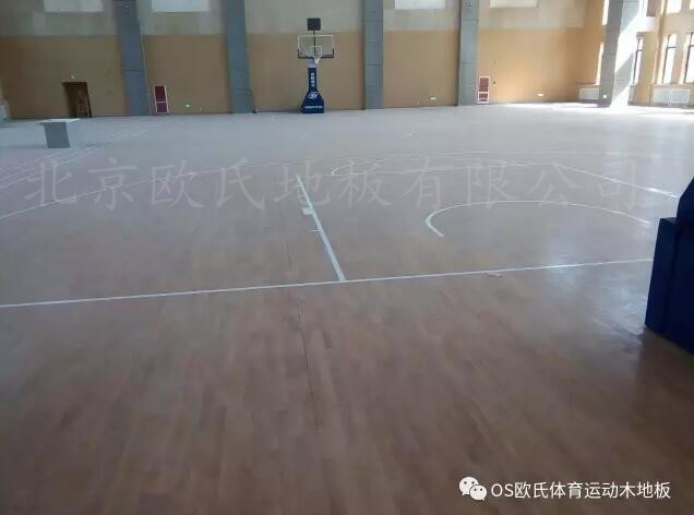 淄博市桓臺縣城南學(xué)校體育館木地板案例圖3