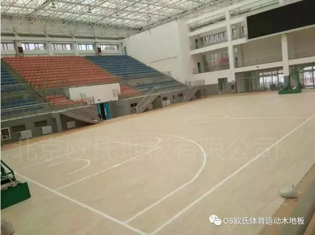 青海省黃南州體育館運(yùn)動木地板案例圖1
